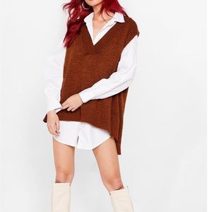 Nasty Gal Oversized Knit Sweater Vest
